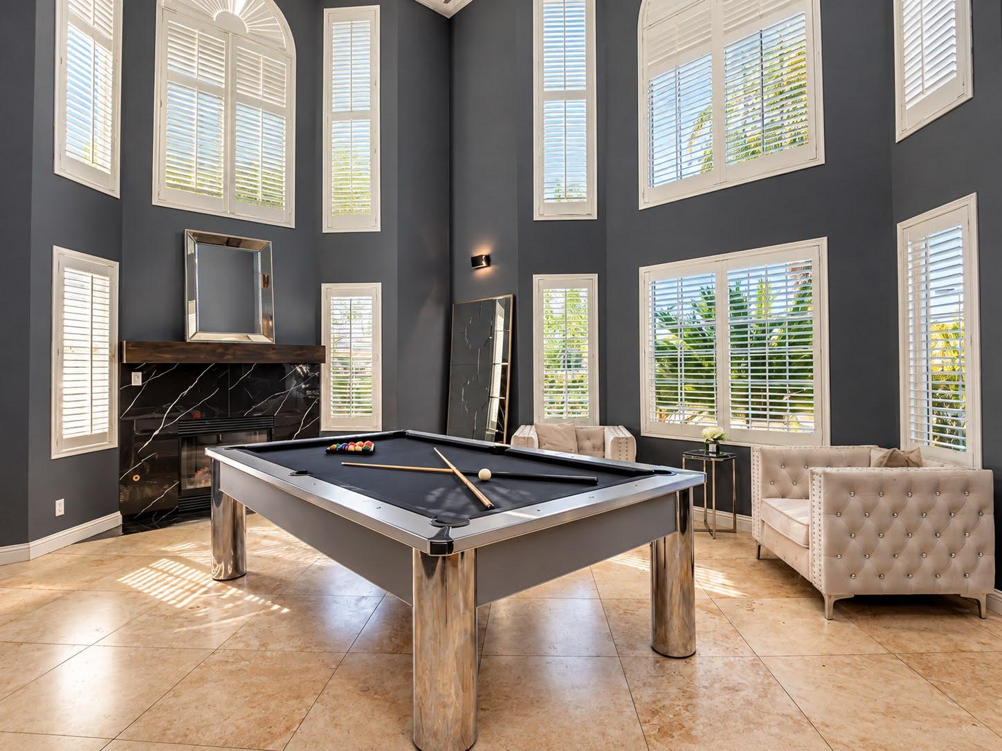 Game room with pool table